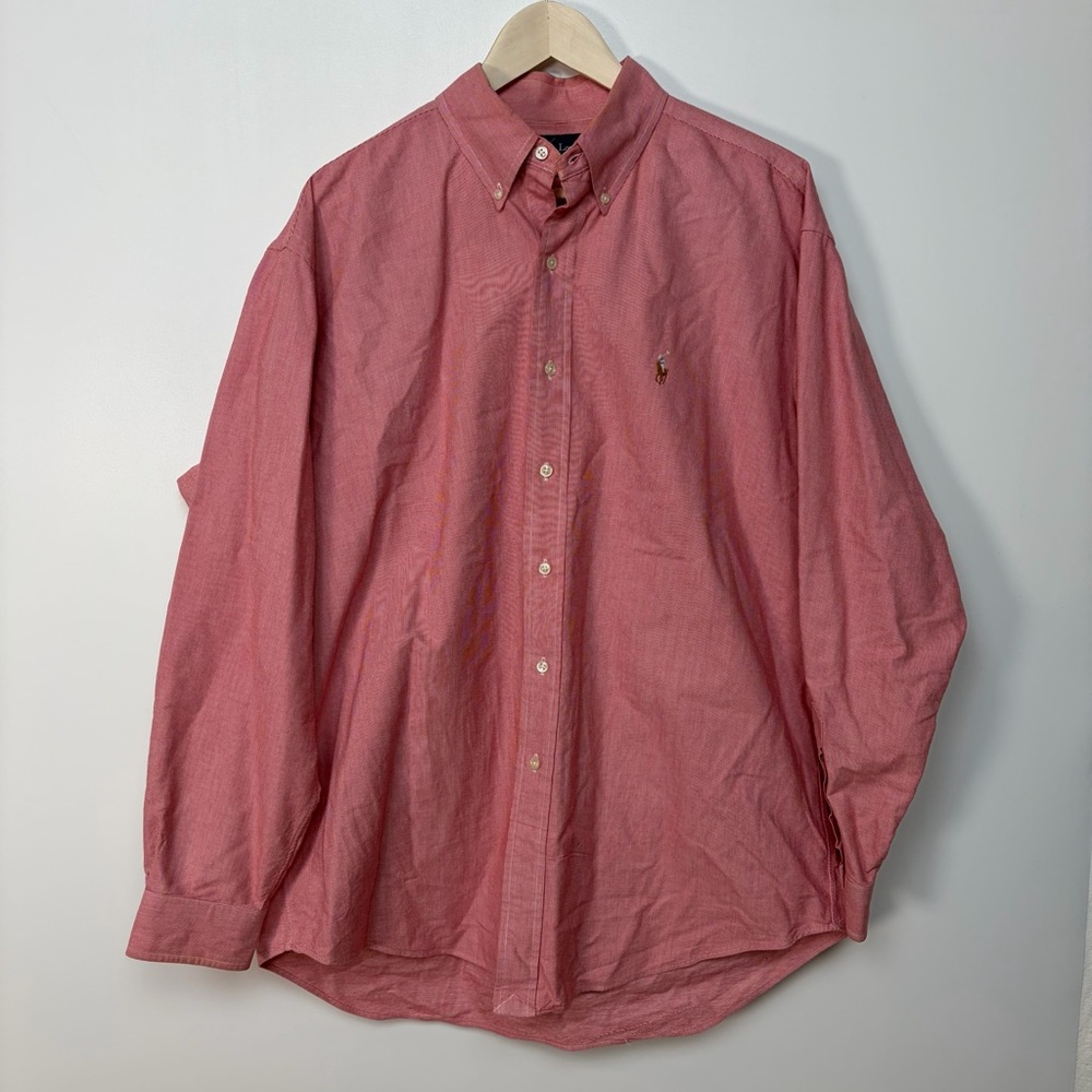 Polo Ralph Lauren Red/White 100% Cotton Button Up w/Pony SS Summer Shirt Blake